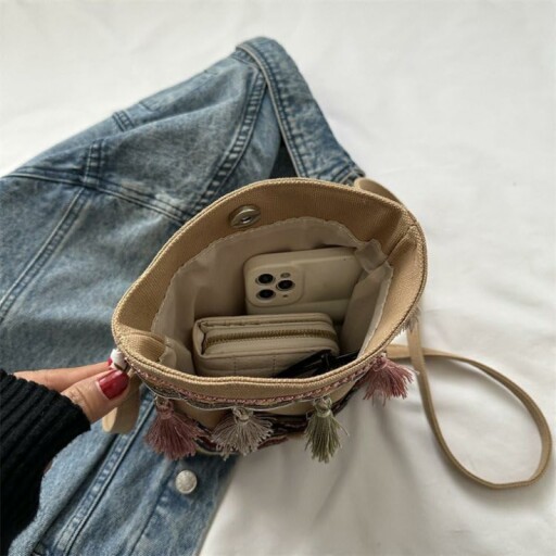 Fashionable boho shoulder bag in a stylish setting