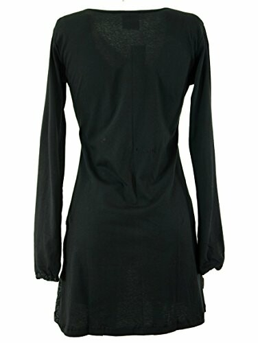 Back view of a black long-sleeve dress