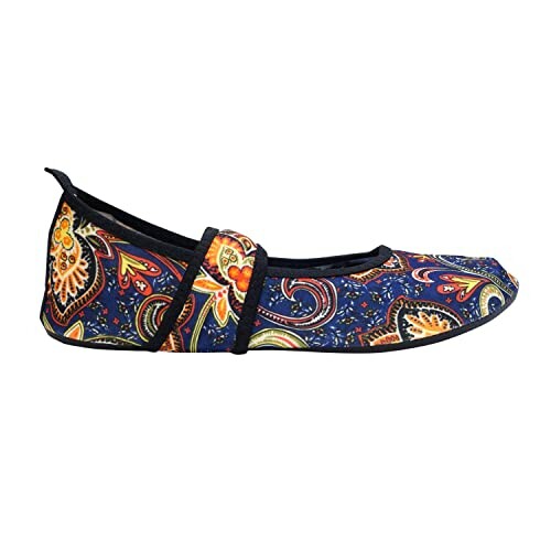 Colorful floral ballet flat shoe with paisley design