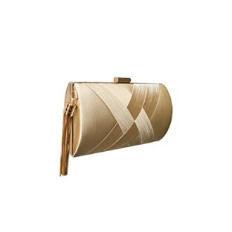 Elegant gold clutch purse with tassel