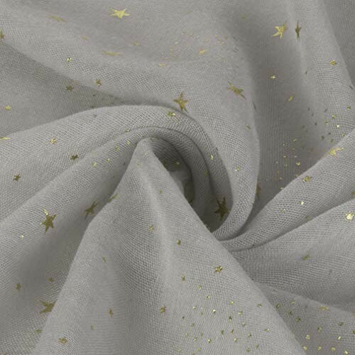 Grey fabric with gold star pattern