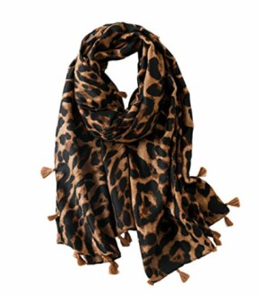 KRUIHAN Leopard Print Winter Scarf