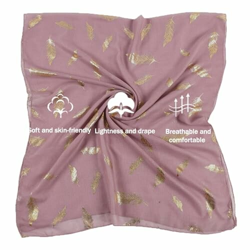 KAVINGKALY Rose Gold Feather Scarf