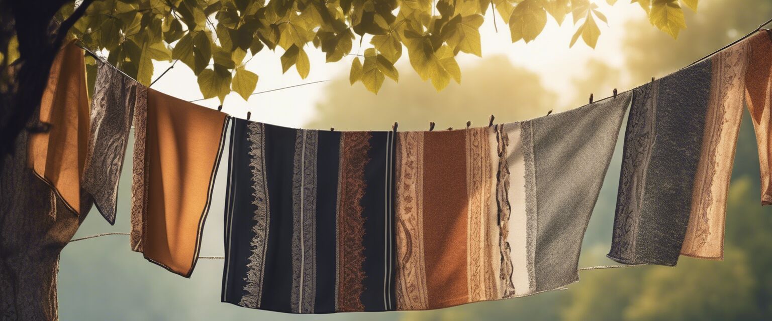 Stylish scarves in a natural setting