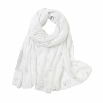 White scarf with delicate embroidery