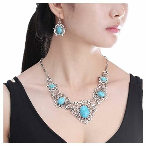 Turquoise Necklace and Earring Set