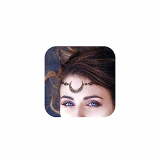 Woman with a moon-shaped headpiece