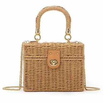 Fecialy Woven Rattan Handbag